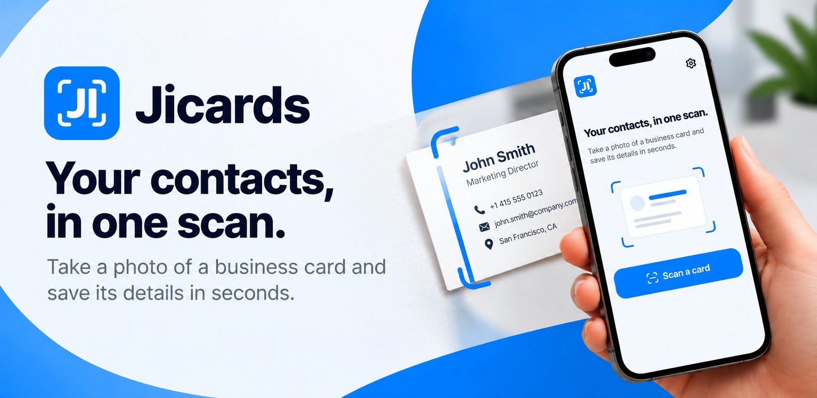 Jicards : une carte de visite scannée avec un téléphone